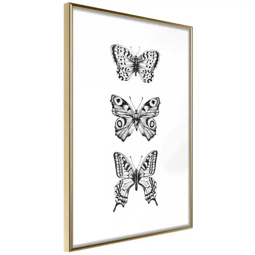 Poster Artgeist Affisch Three Butterflies