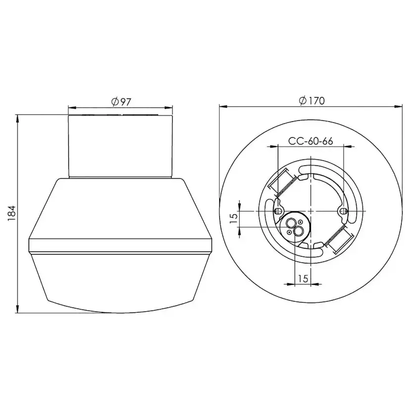 Vägg-/Taklampa Ifö Electric Classic Ifökupa Rak IP54 E27