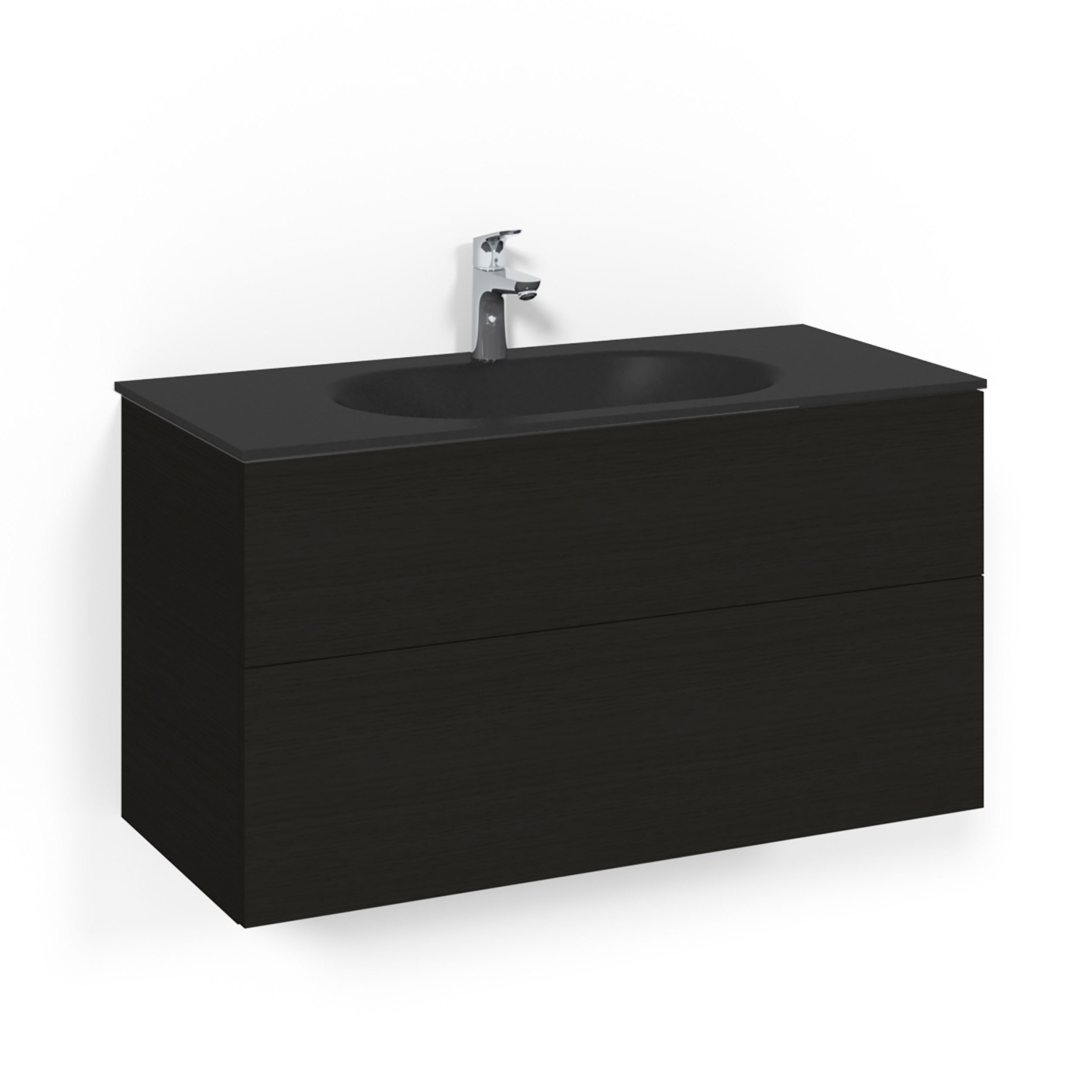 Tvättställsskåp Macro Design Crown Push Open Med Glastvättställ