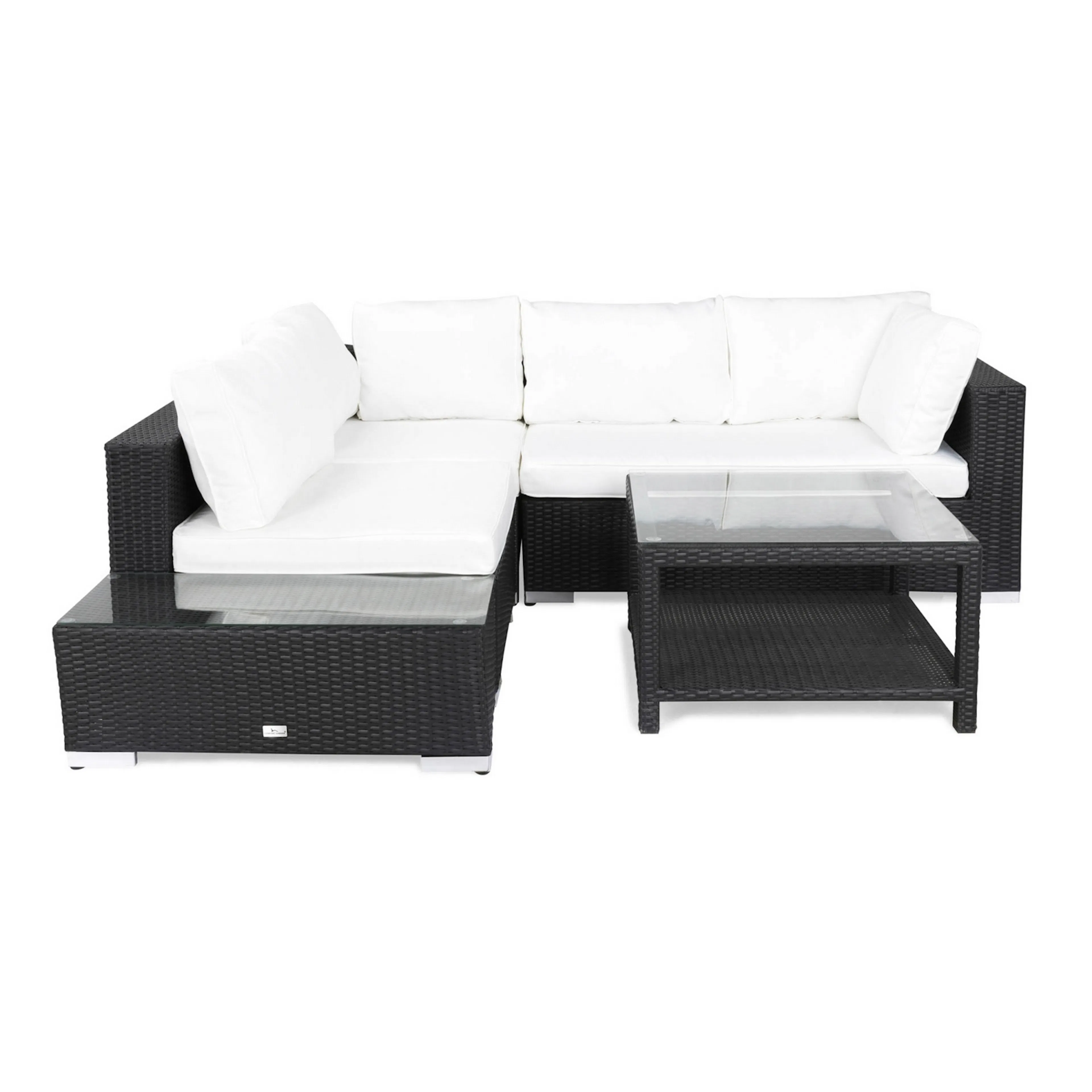 Loungegrupp Comfort Garden Bahamas 4-sits med Avslut och Bord med Hylla 75x75 Utomhus