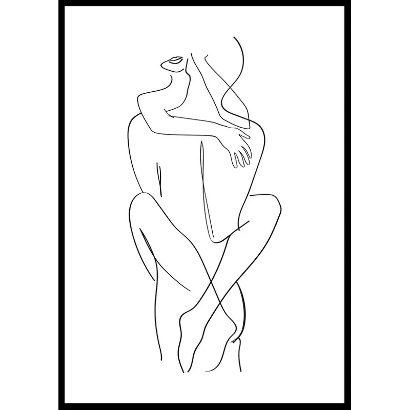 Poster Gallerix Holding Bodies Line Art