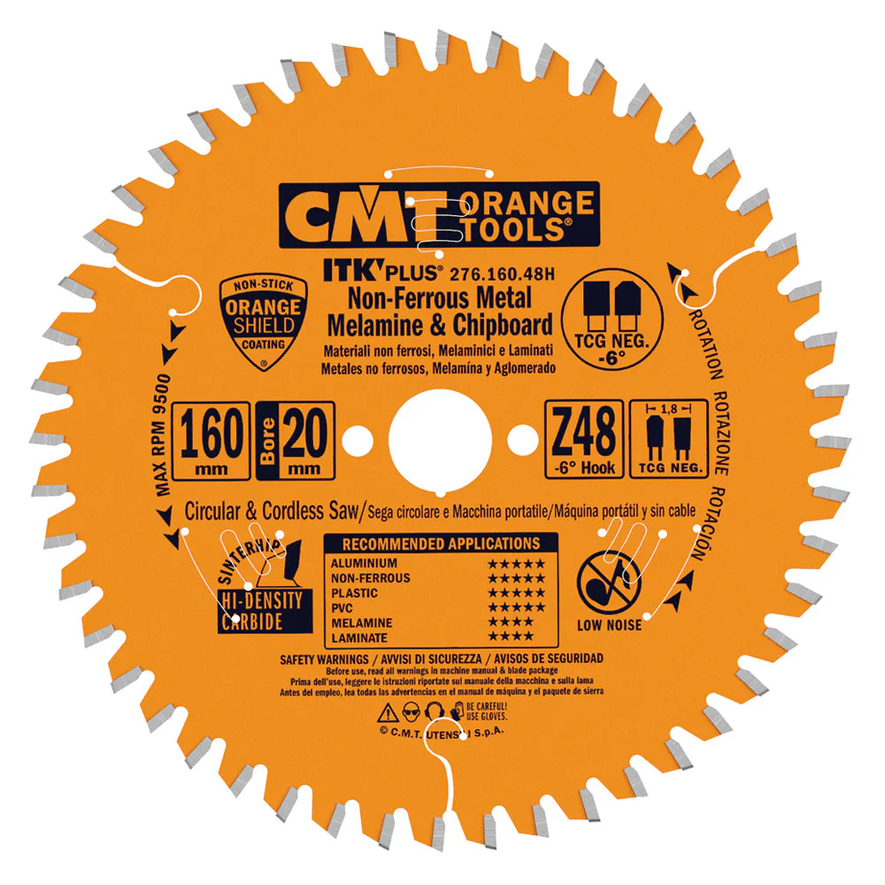 Sågklinga CMT Orange Tools fintandad NE Neg Alu/Plast
