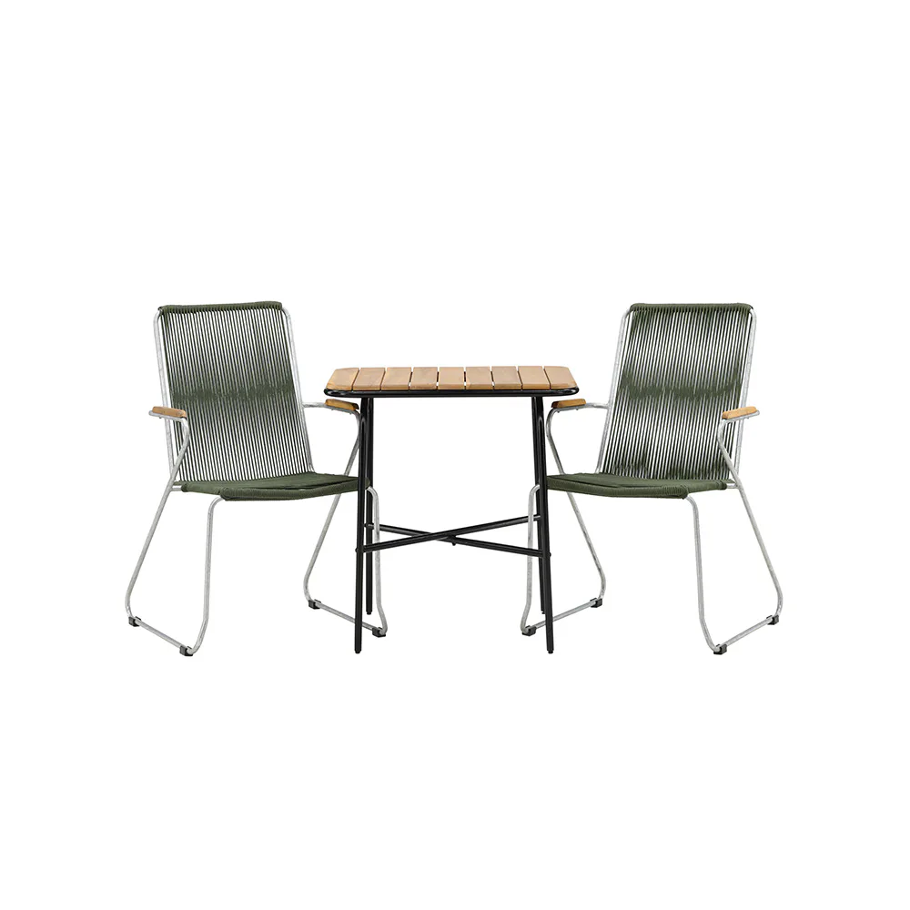 Cafégrupp Venture Home Holmbeck Bord med 2 Bois Trädgårdsstolar Utomhus