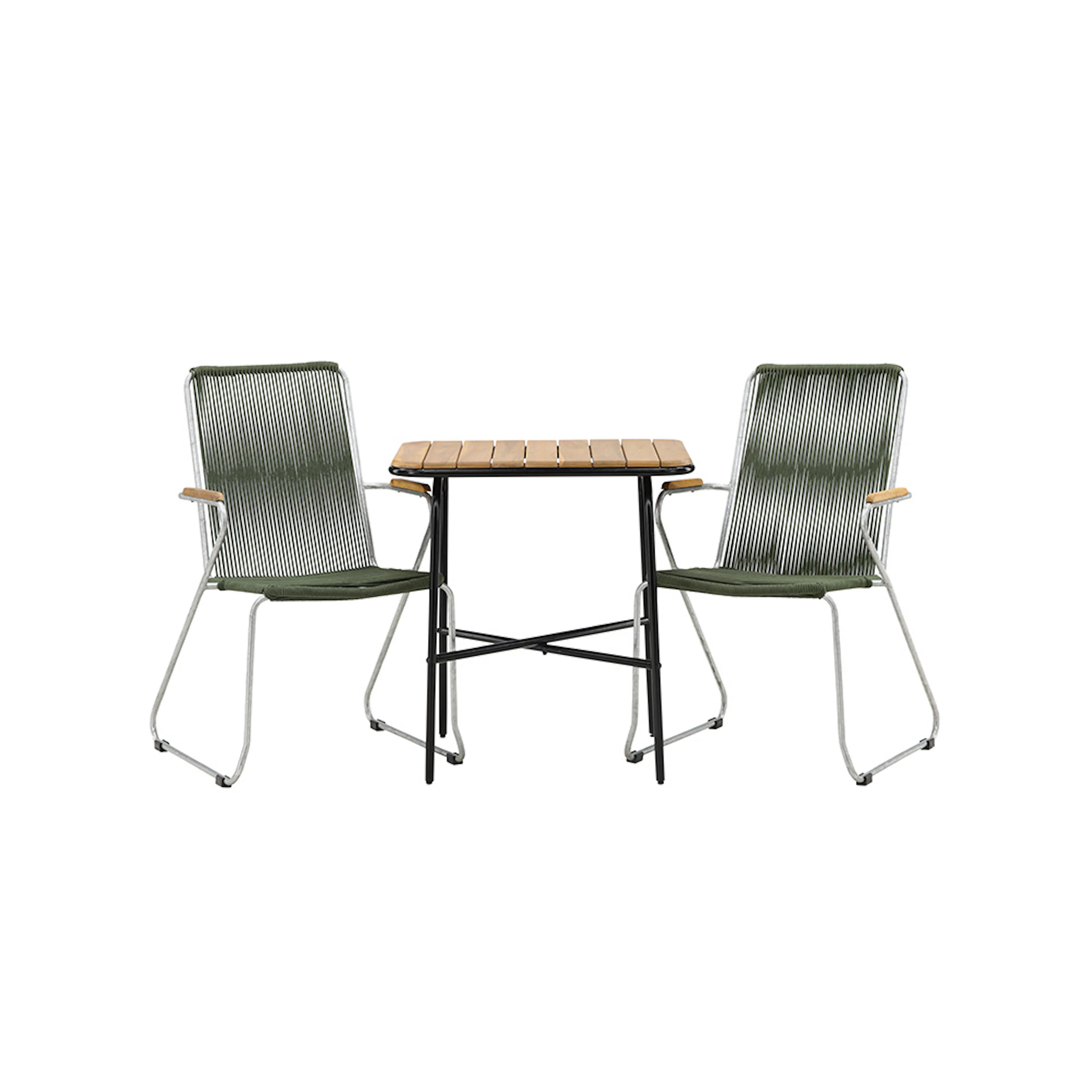 Cafégrupp Venture Home Holmbeck Bord med 2 Bois Trädgårdsstolar Utomhus