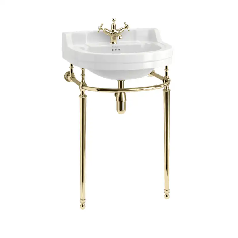 Tvättställ Burlington Edwardian Runt med Handfatsställ 560 mm