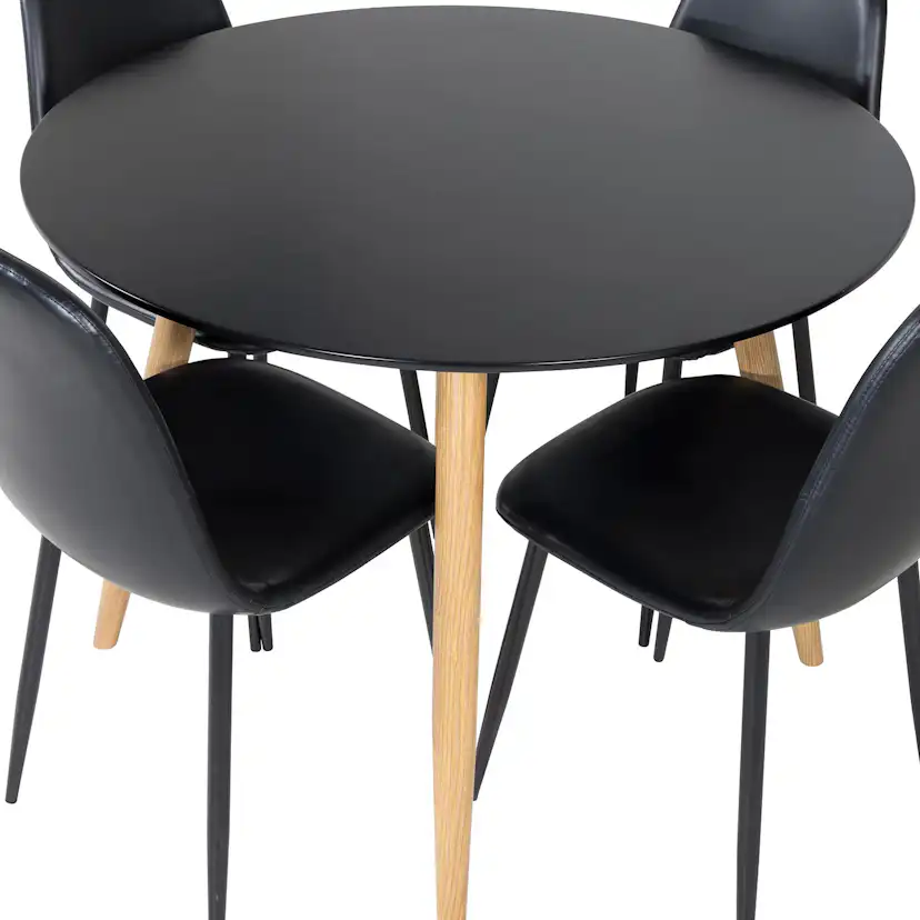 Matgrupp Venture Home Plake med 4 Pobbie Stolar Konstläder Runt