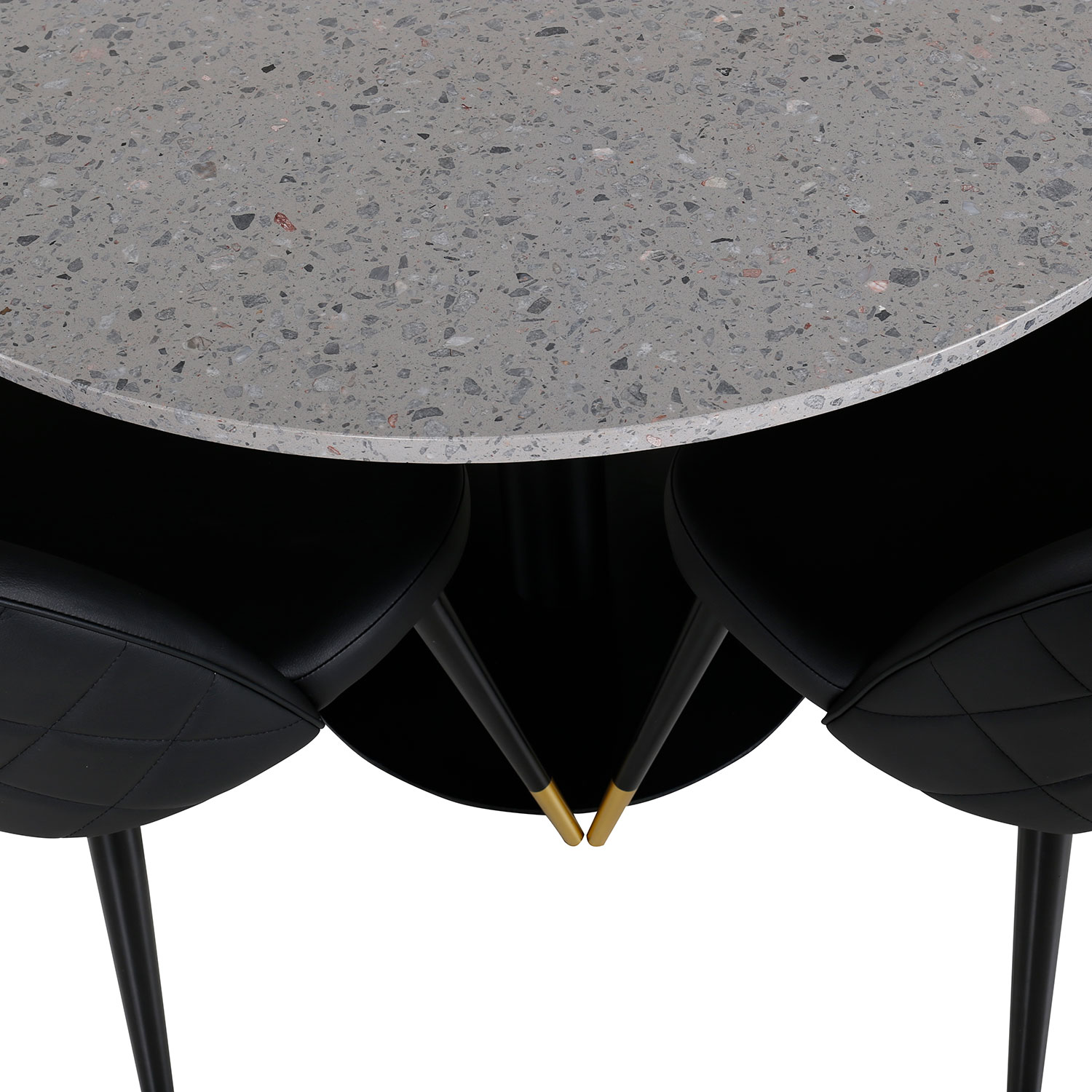 Matgrupp Venture Home Razzia med 4 Velvet stolar Skinn