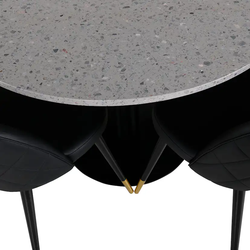 Matgrupp Venture Home Razzia med 4 Velvet stolar Skinn