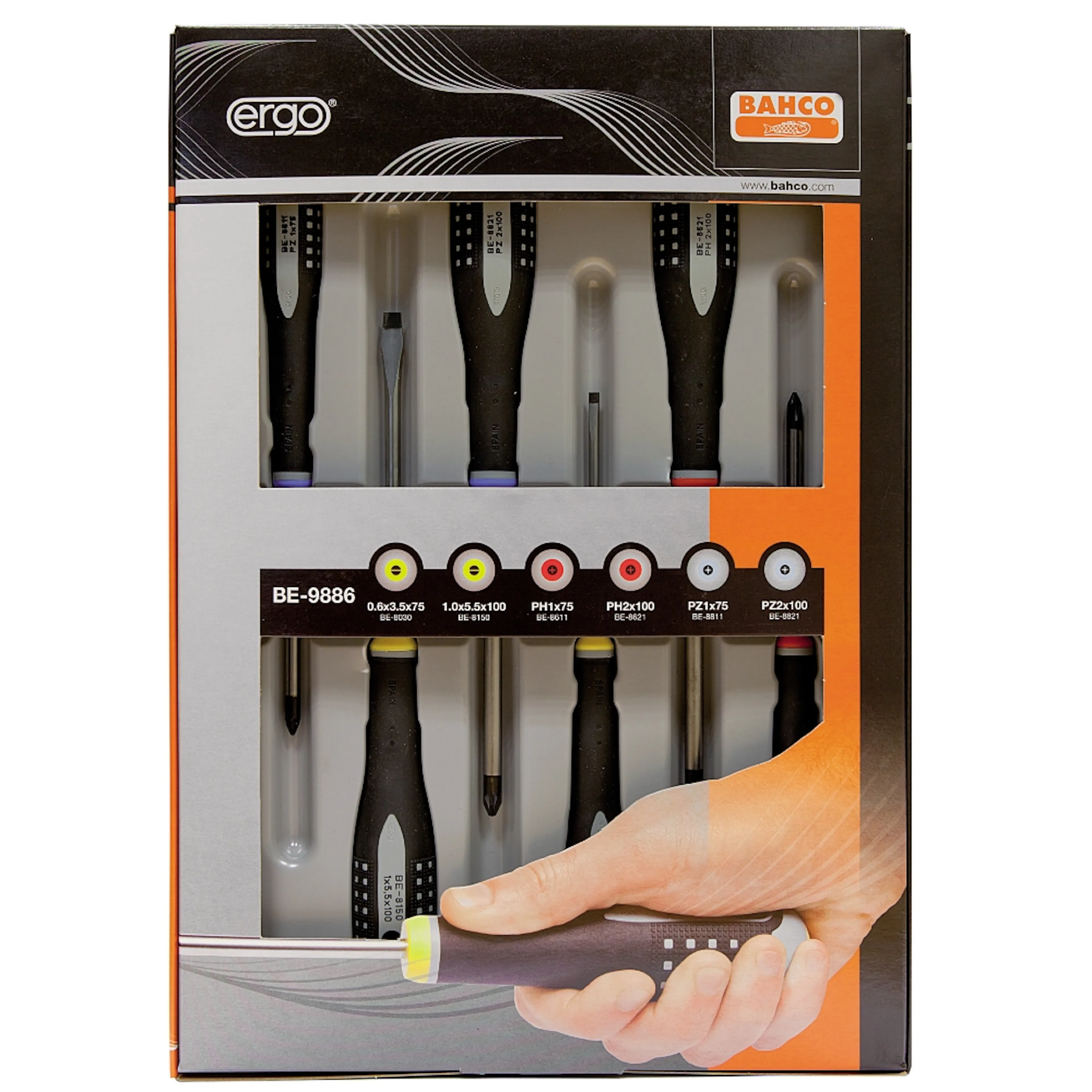Skruvmejselsats Ergo Be-9886 Bahco