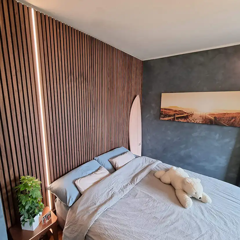 LED-Belysning Wood on wall Akustikpanel Bred