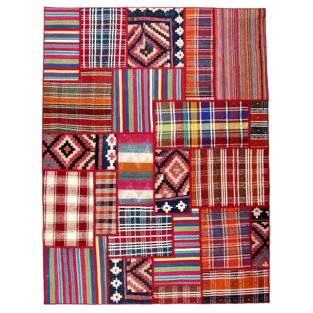 Persisk Patchworkmatta Arkiio Kelim Flerfärgad 156x206