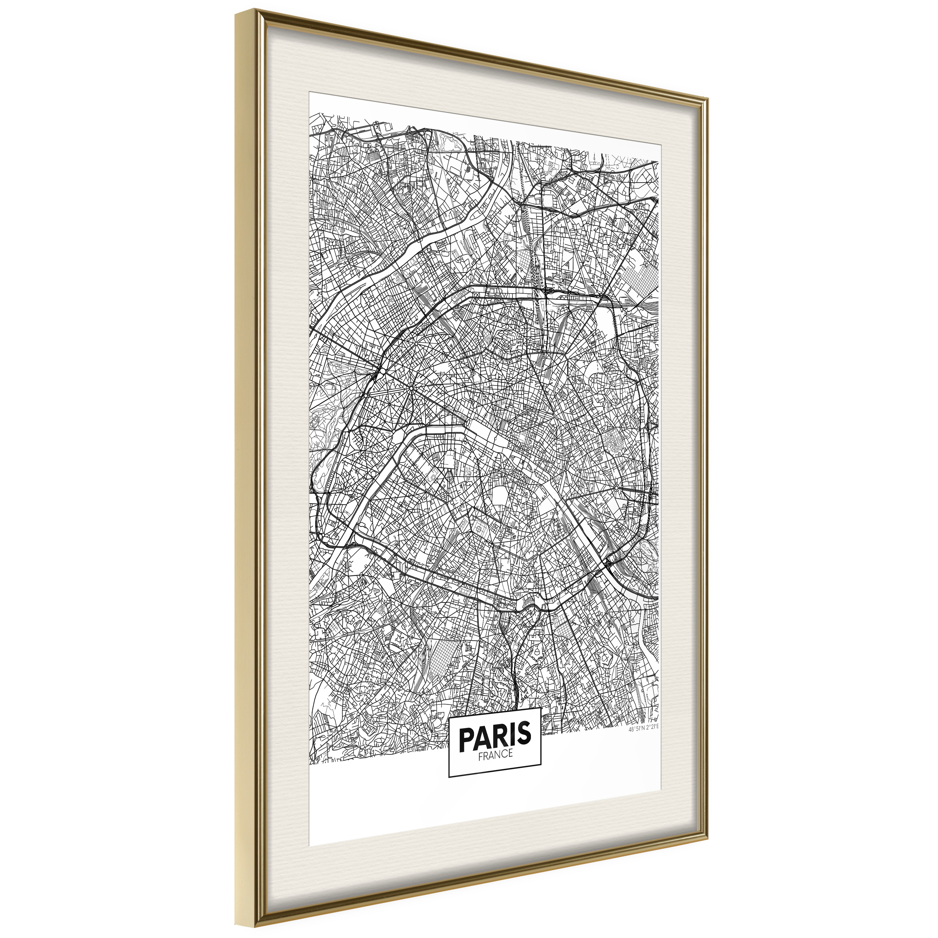 Poster Artgeist Affisch Map of Paris