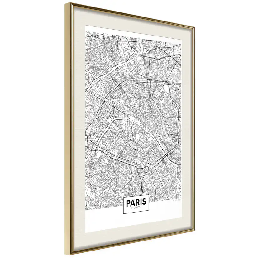 Poster Artgeist Affisch Map of Paris