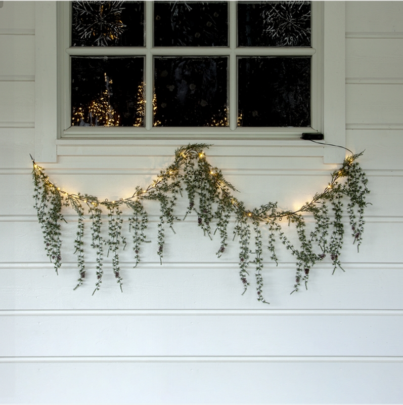 Girlang Star Trading Barr Julpynt Grangirlang 170 cm med LED