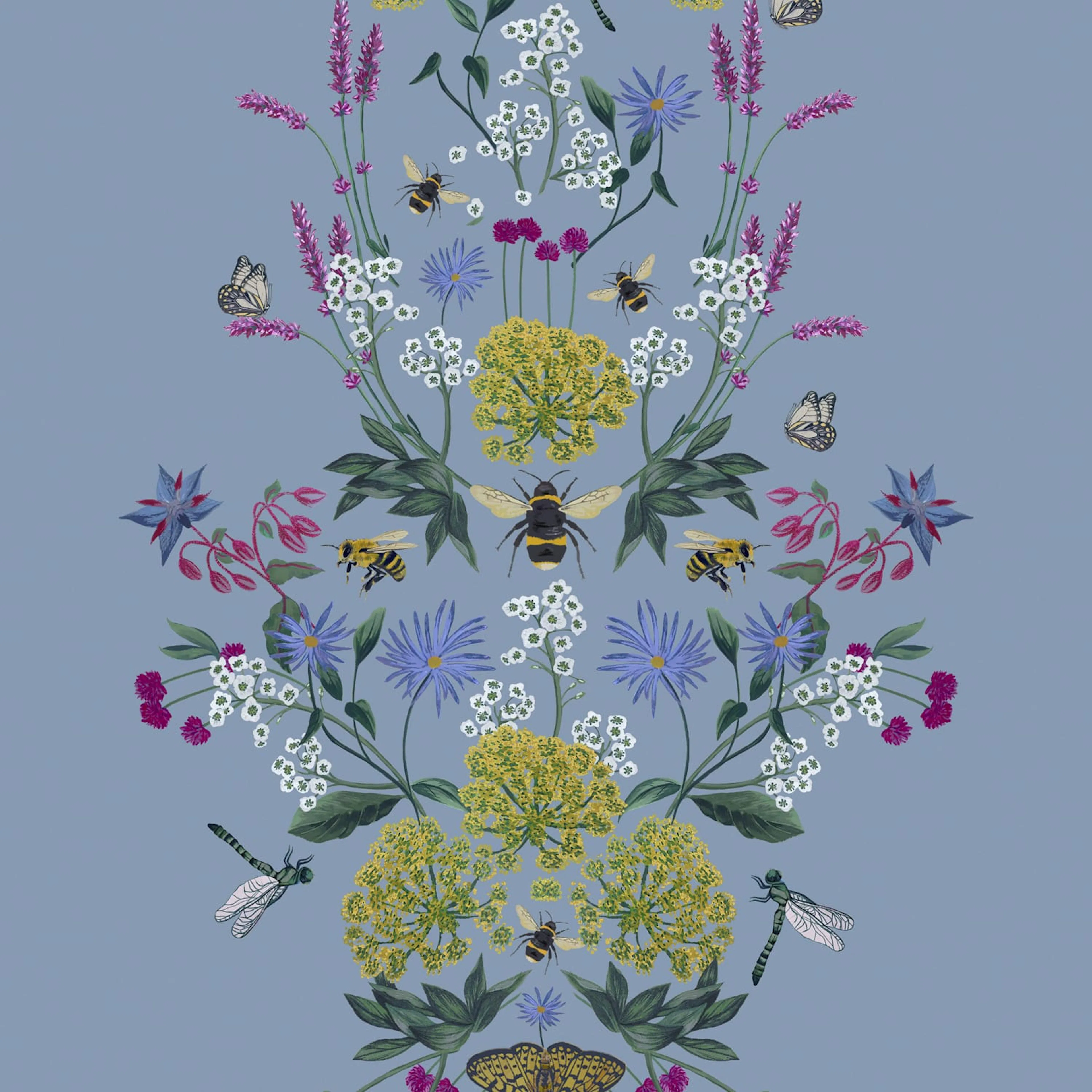 Tapet Joules Perfect Pollinators Haze Blue