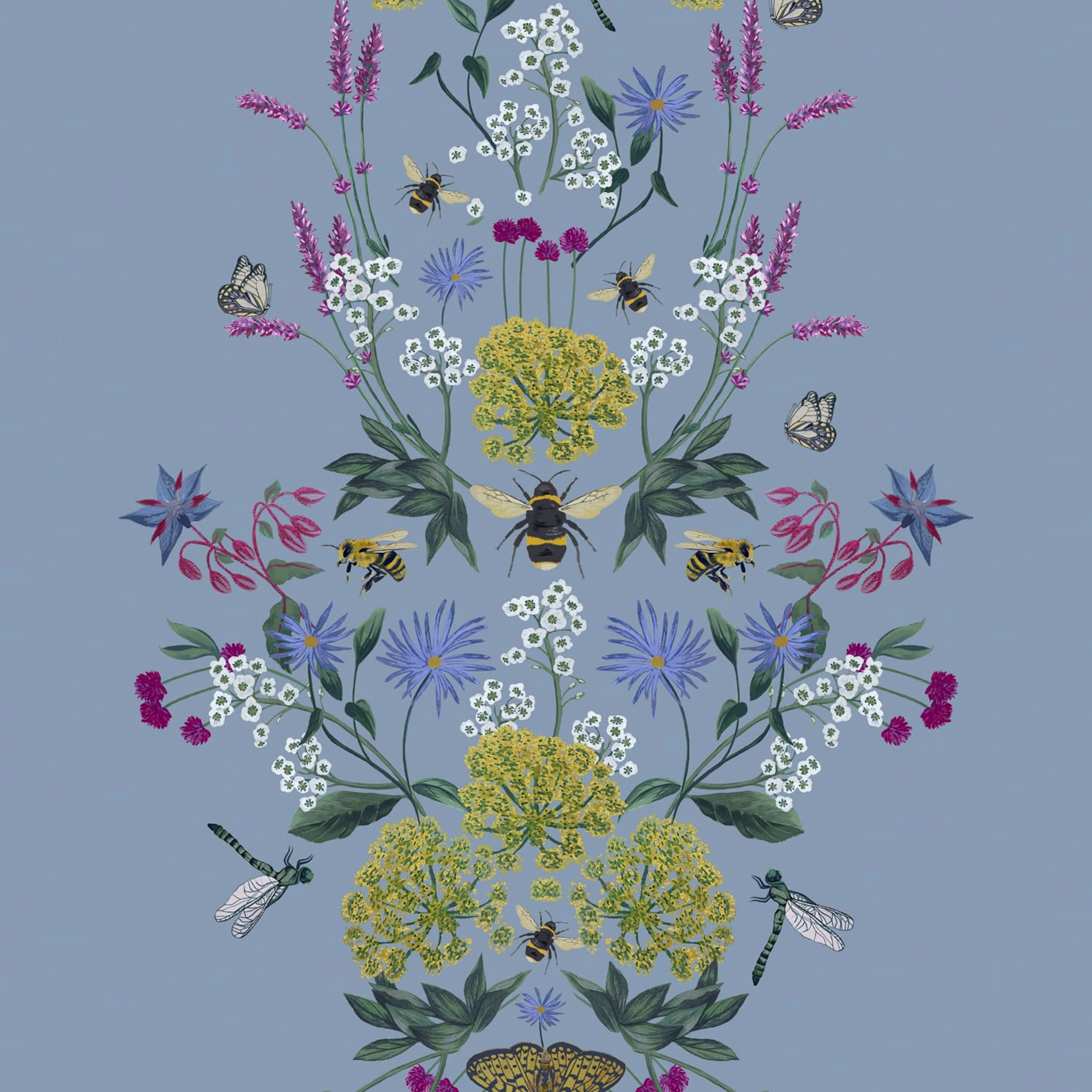 Tapet Joules Perfect Pollinators Haze Blue
