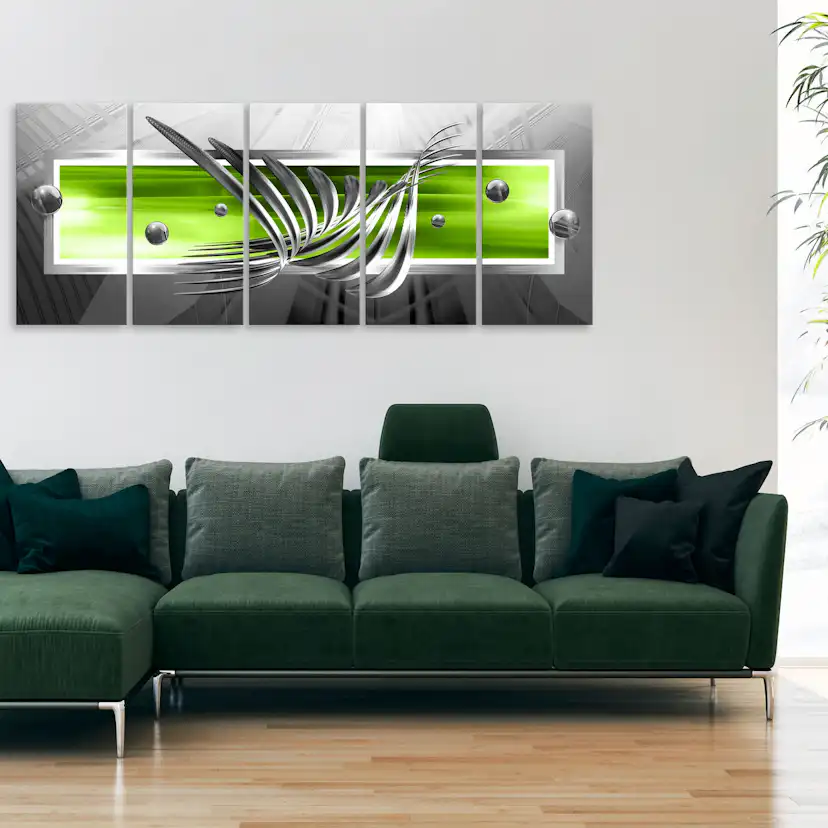 Tavla Arkiio Silver Wings Narrow Green 5 delar