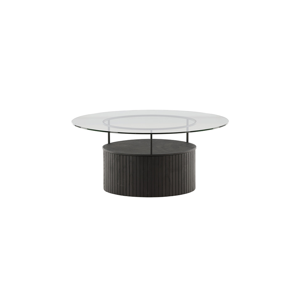 Soffbord Venture Home Bovall Runt Vardagsrumsbord i Svart Ask & Glas
