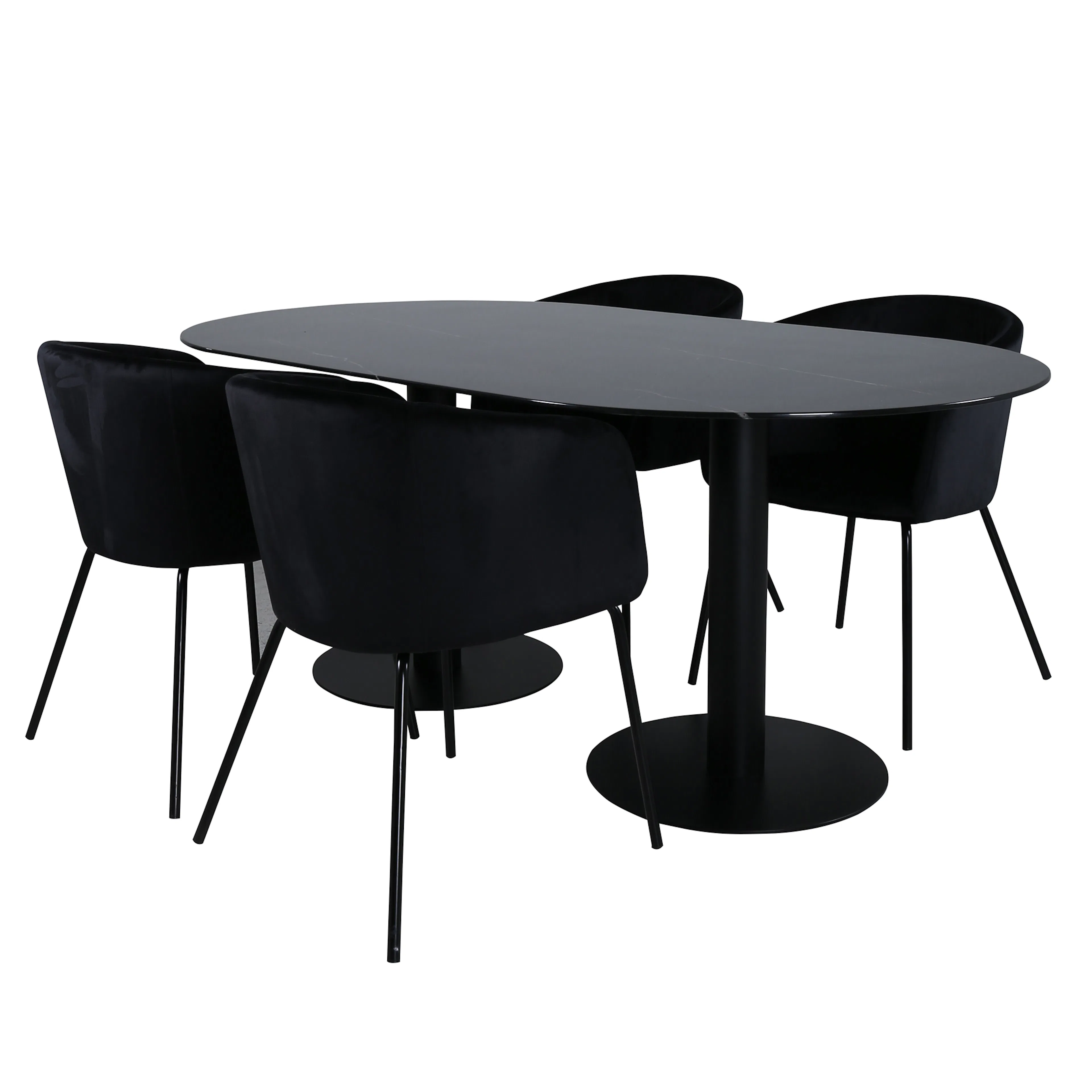 Matgrupp Venture Home Oslo med 4 Bergen Stolar Sammet