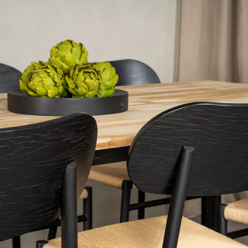 Matgrupp Venture Home Cornelia med 6 Peggy Stolar Svart