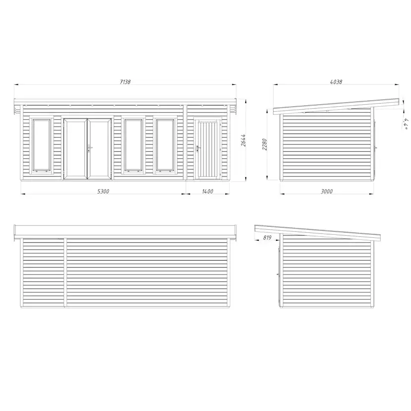 Stuga Palmako Aurelia 20,1 m² (inv. 19,2 m²)