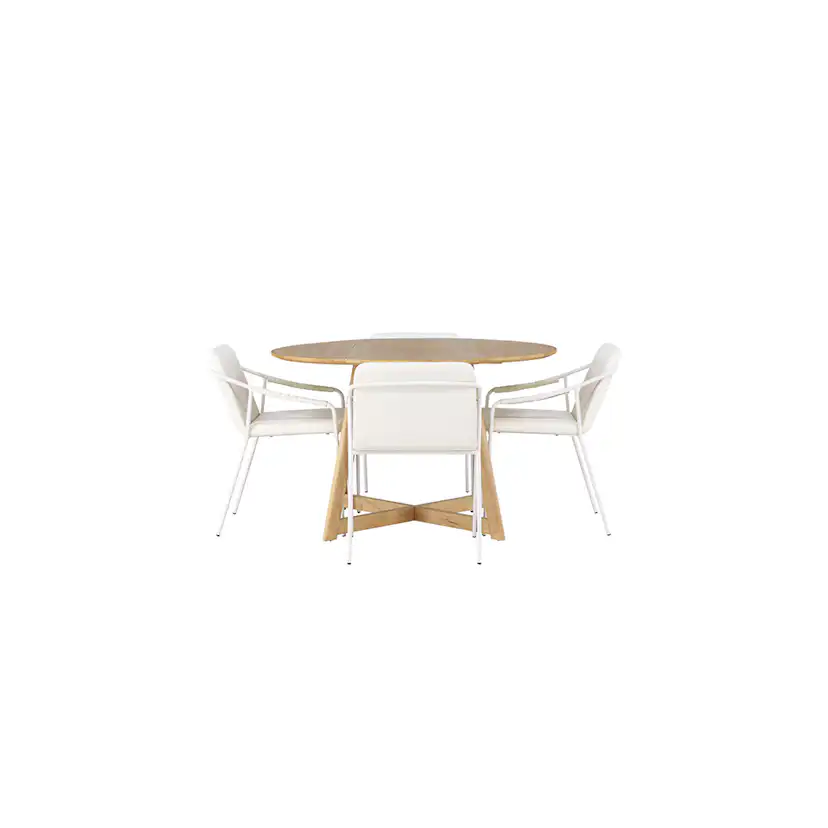 Matgrupp Venture Home Yakidon Ø120 cm med 4 st Tvist stolar