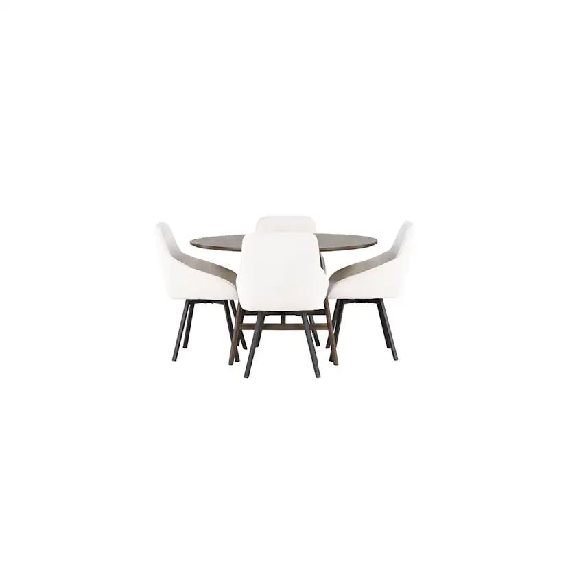 Matgrupp Venture Home Kaseidon Ø100 cm med 4 st Rosie stolar