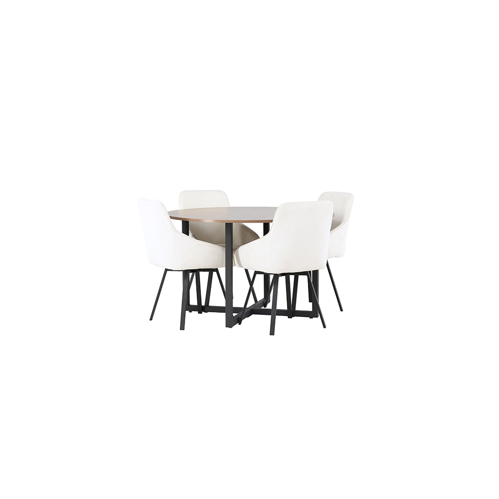 Matgrupp Venture Home Durango Ø120 cm med 4 st Rosie stolar