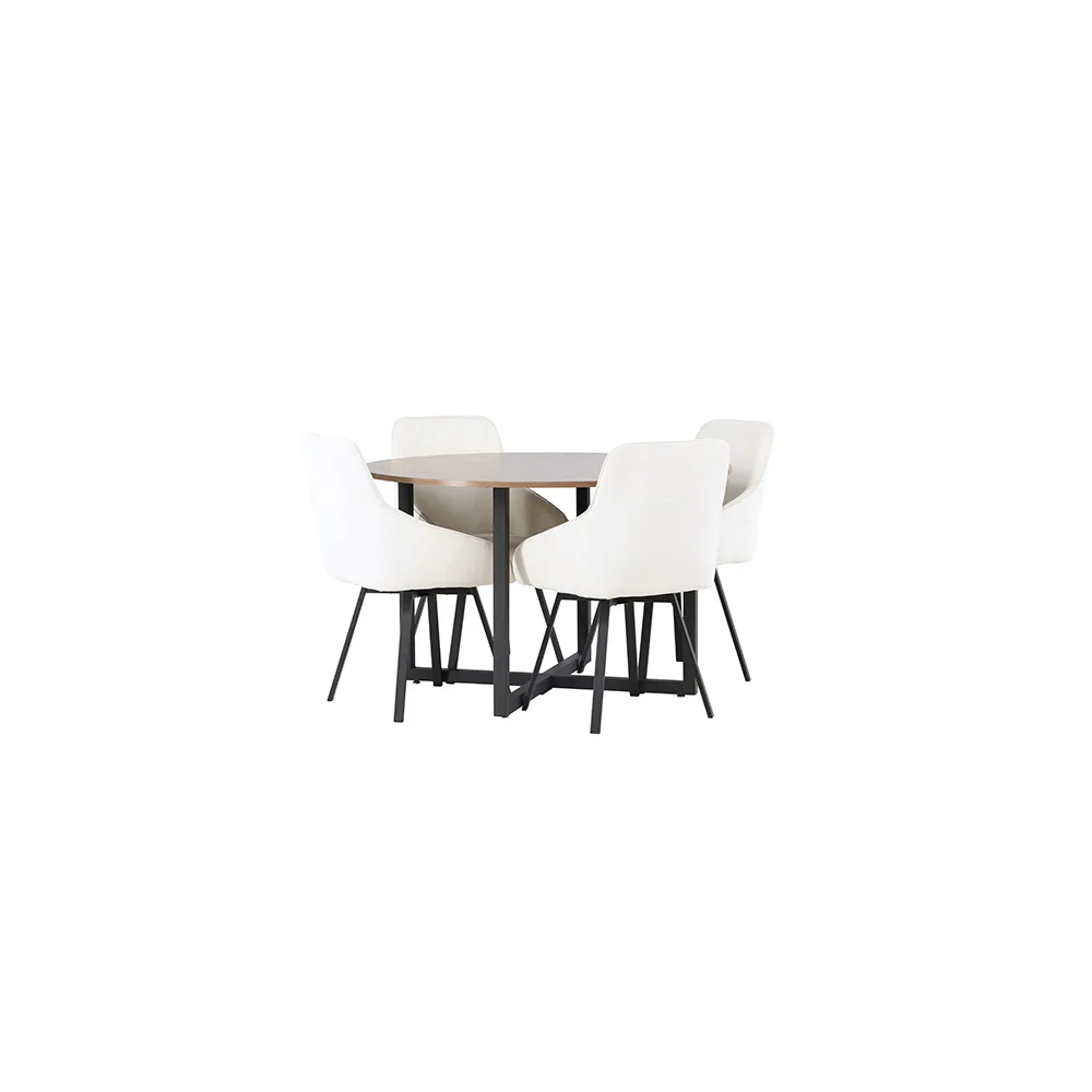Matgrupp Venture Home Durango Ø120 cm med 4 st Rosie stolar