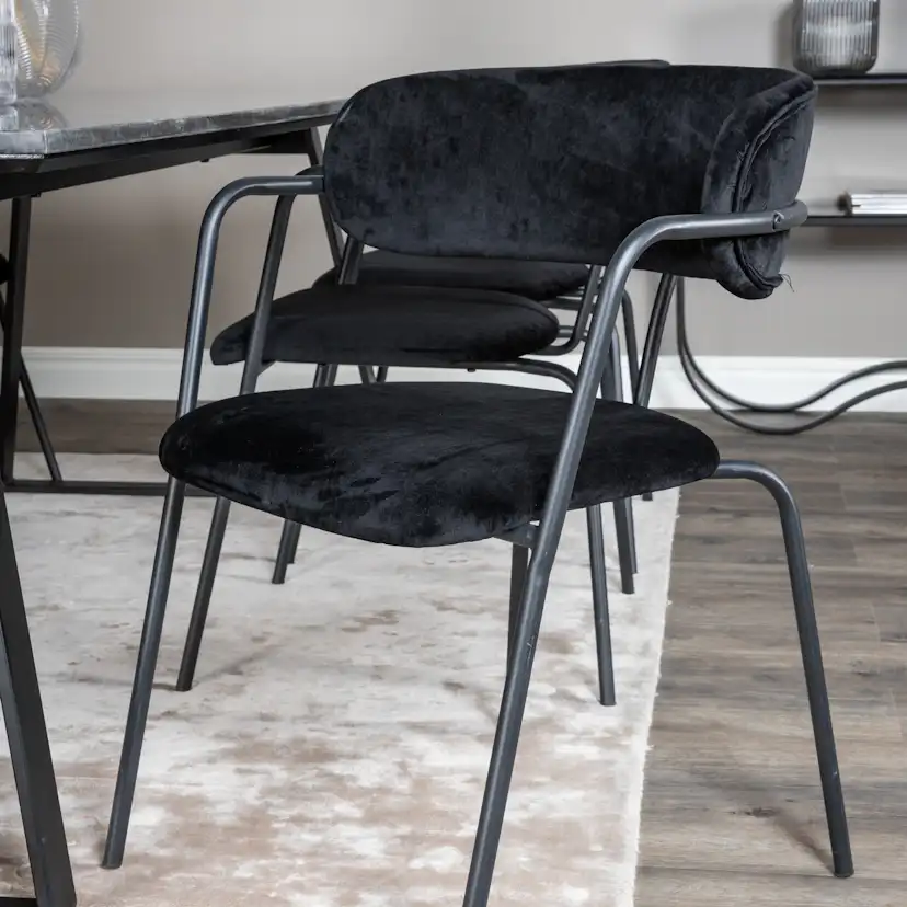 Matgrupp Venture Home Estelle med 6 Aris Stolar Sammet