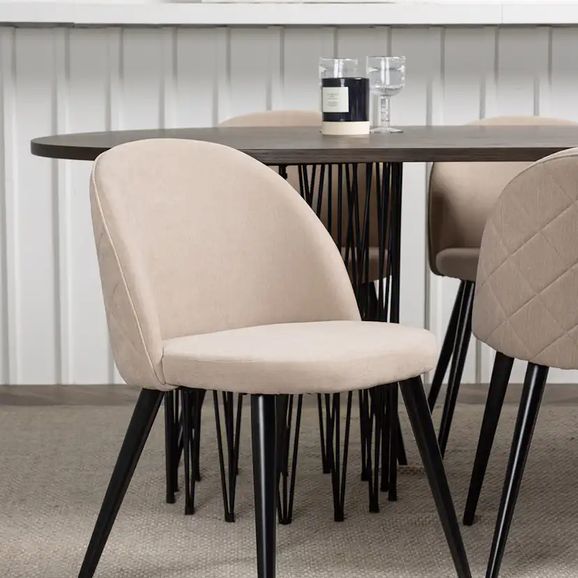 Matbord furniture/fashion Stone med 6 Velvet Stitches Stolar