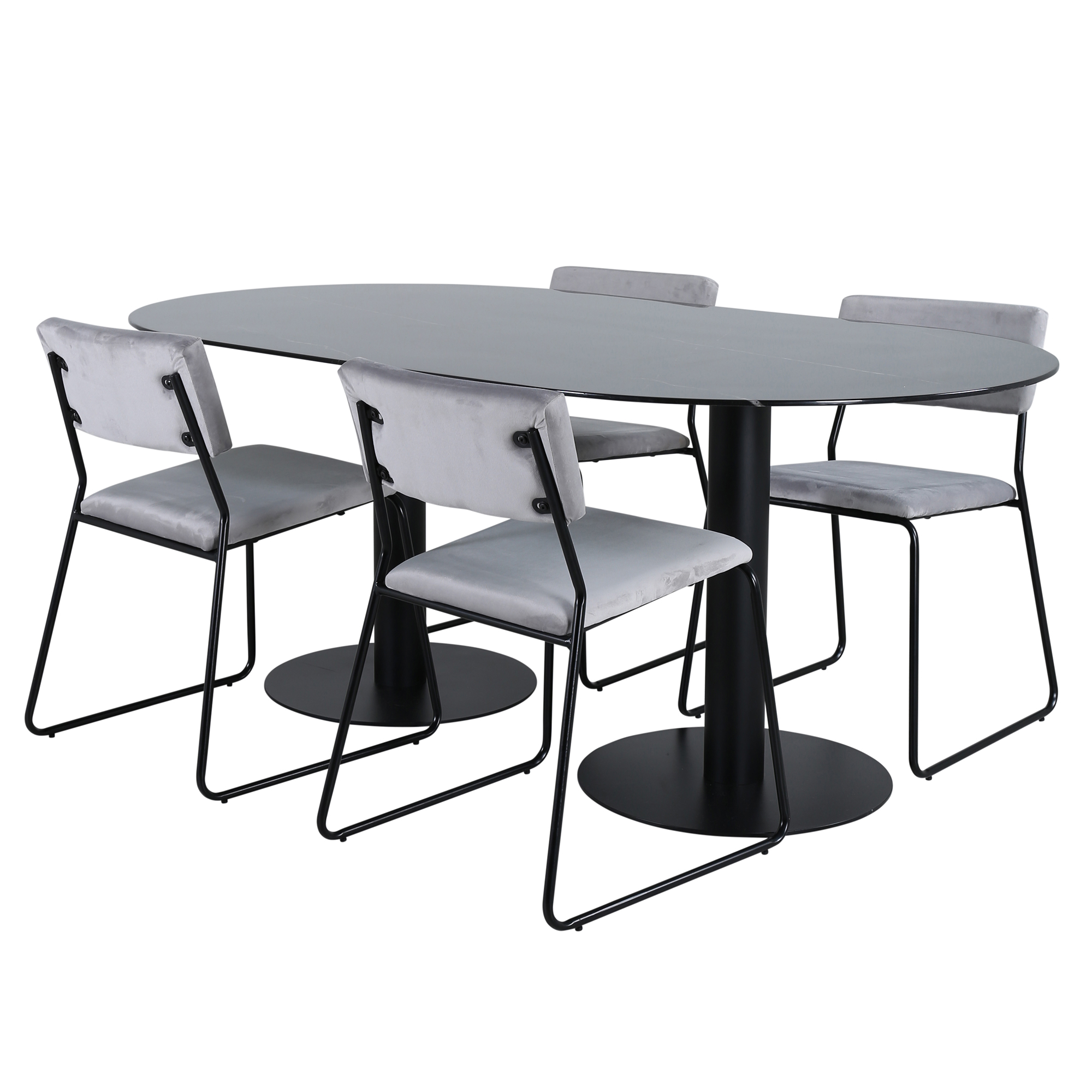 Matgrupp Venture Home Oslo med 4 Kungshamn Stolar Sammet