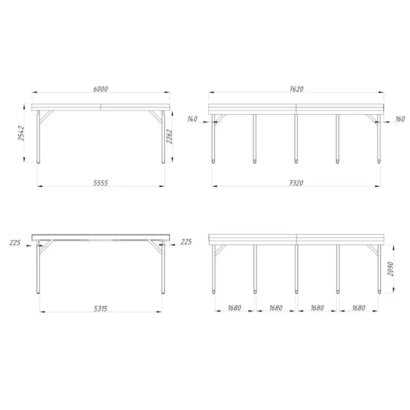 Carport Palmako Karl 40,6 m2