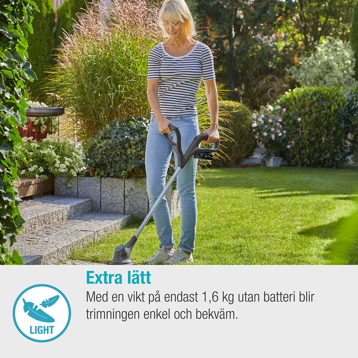 Grästrimmer Gardena SmallCut 23/18V P4A utan Batteri och Laddare