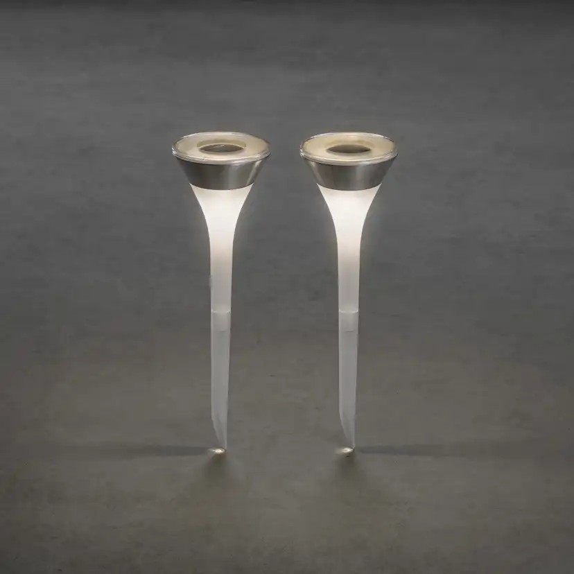 Solcellslampa Gnosjö Konstsmide Assisi Tratt Jordspett 2-pack