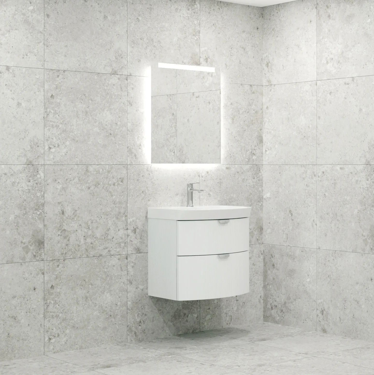 Möbelpaket Macro Design Heart Tvättställsskåp med Spegel