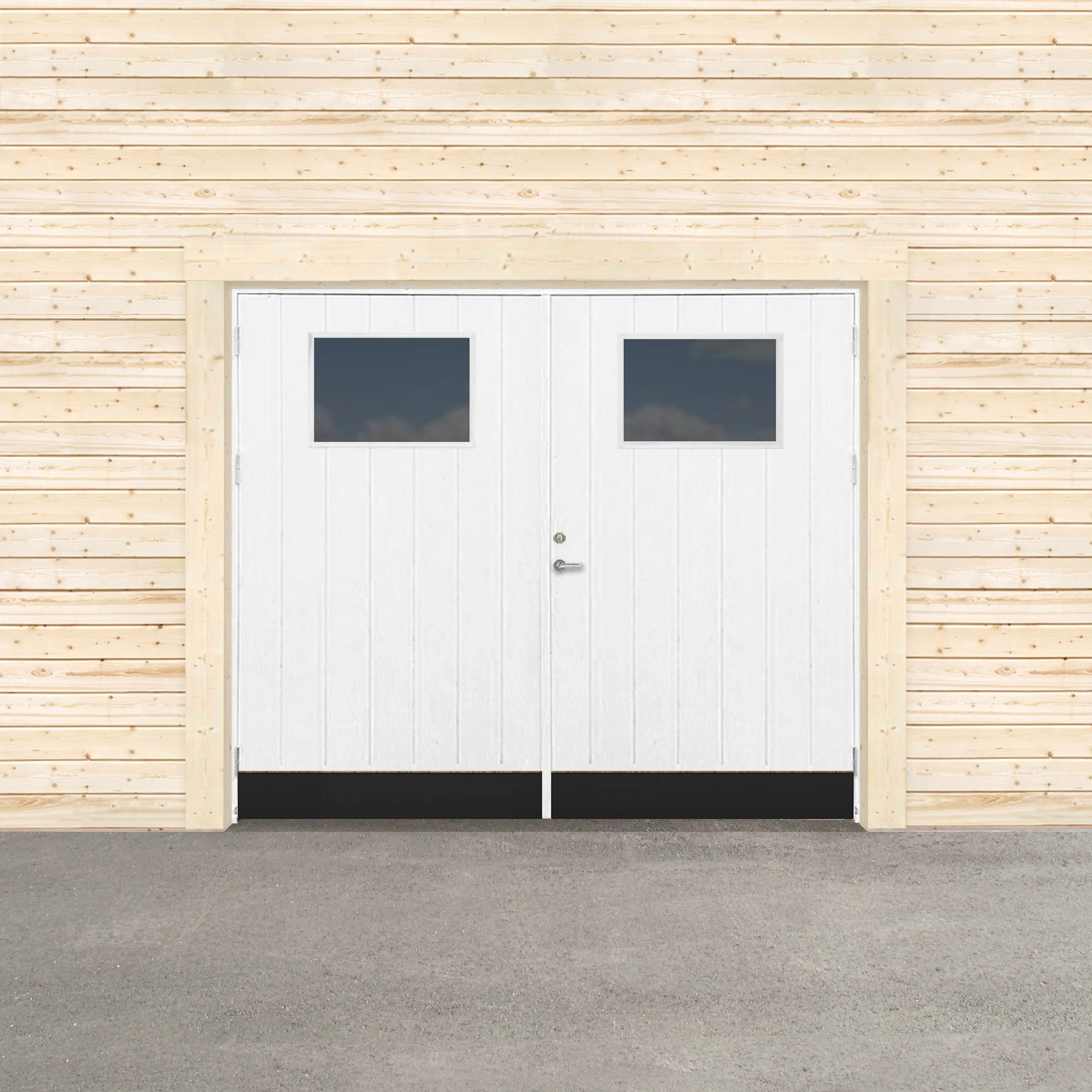 GARAGEPORT KALL GLASFÖNSTER 250X210 H - GRUNDMÅLAD BxH: 250x210 cm