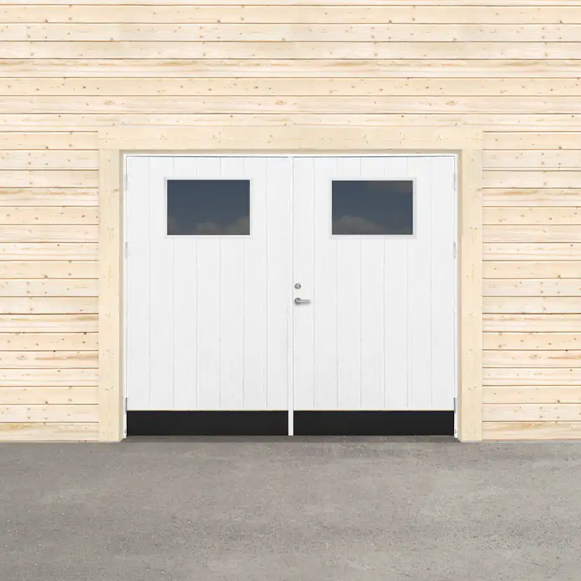 Garageport Sveadörren Varm Glasfönster Grundmålad