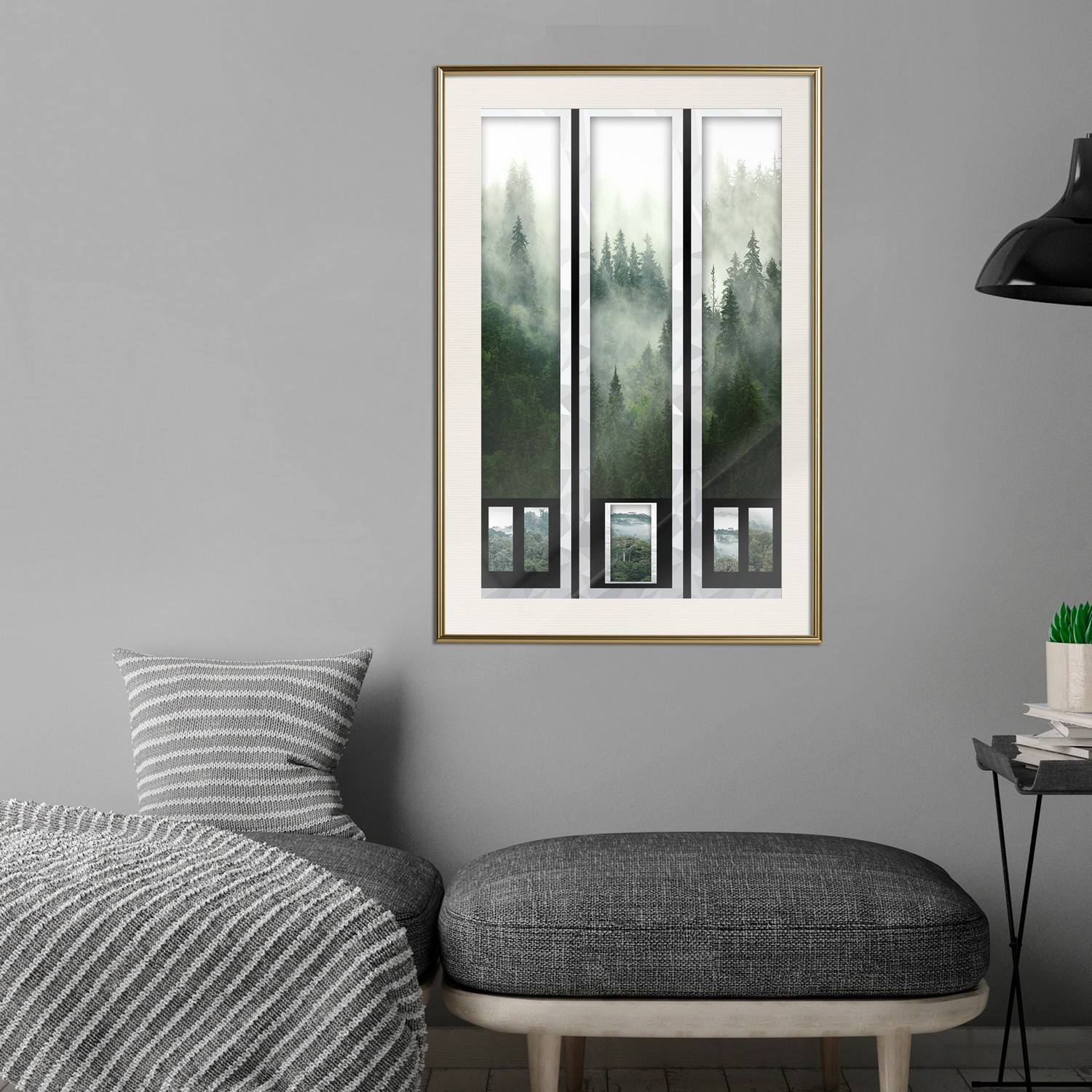 Affisch - Memories Cards [Poster] 40x60 Guld ram med passepartout, 40x60 cm