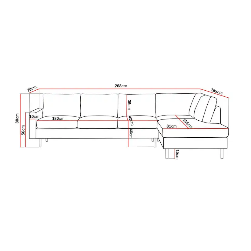 Soffa Scandinavian Choice Peppe med Schäslong 4-sits