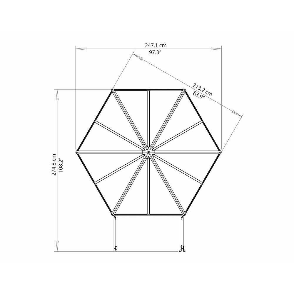 Växthus Canopia by Palram Oasis Hexagonalt 4 kvm