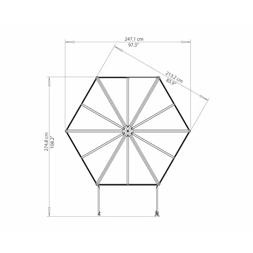 Växthus Canopia by Palram Oasis Hexagonalt 4 kvm