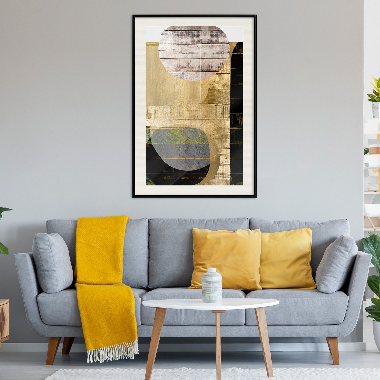 Affisch - Abstract Construction [Poster] 40x60 Svart ram med passepartout, 40x60 cm