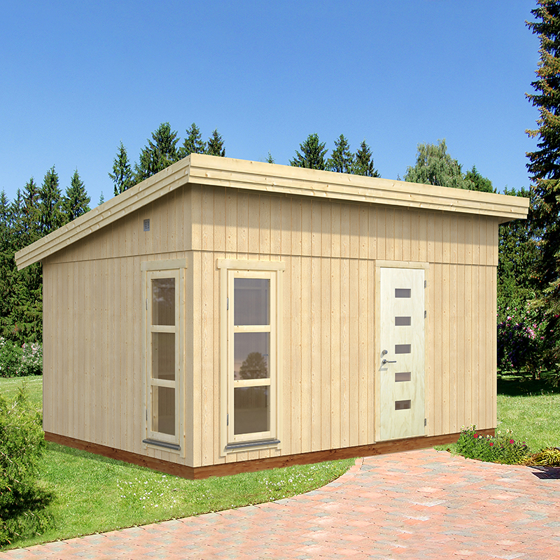 Friggebod Palmako Etta 13,6 m² Komplett Stuga med Pulpettak