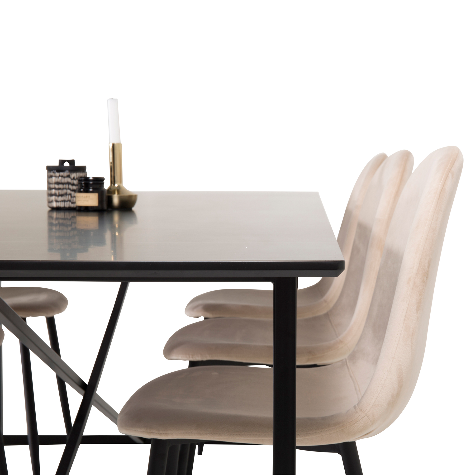 Matgrupp Venture Home Palaba med 6 Pobbie Stolar Sammet