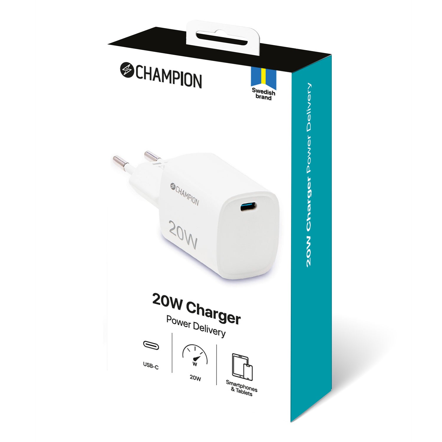 Laddare Champion 20W PD Vit