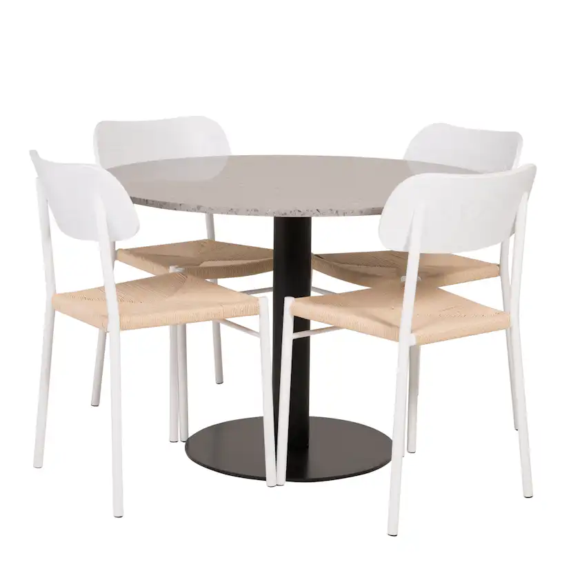 Matgrupp Venture Home Roxanna Grå Bord med 4 Peggy Stolar