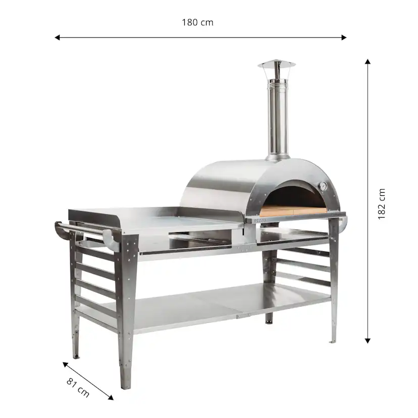 Pizzaugn GrillSymbol Pizzo med Pizzabord XL Inox
