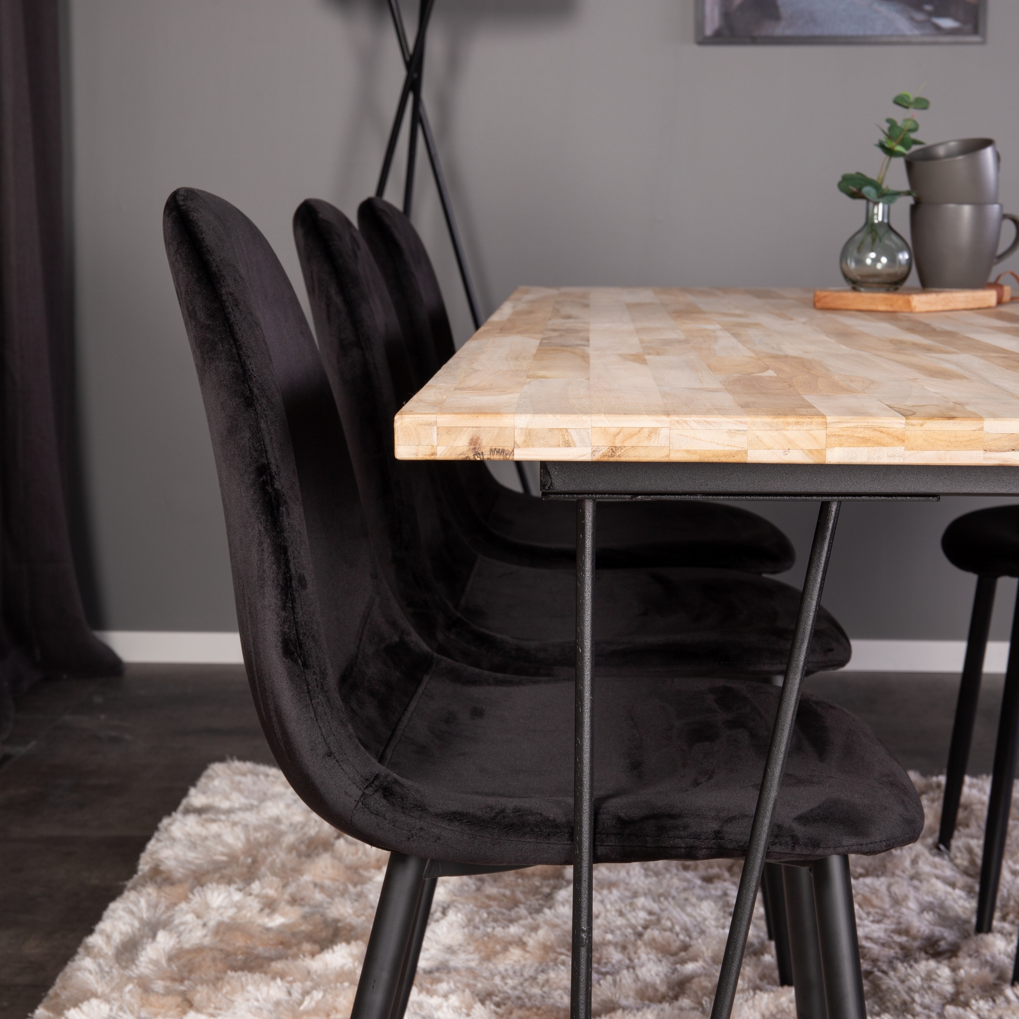 Matgrupp Venture Home Bim med 6 Pobbie Stolar Sammet