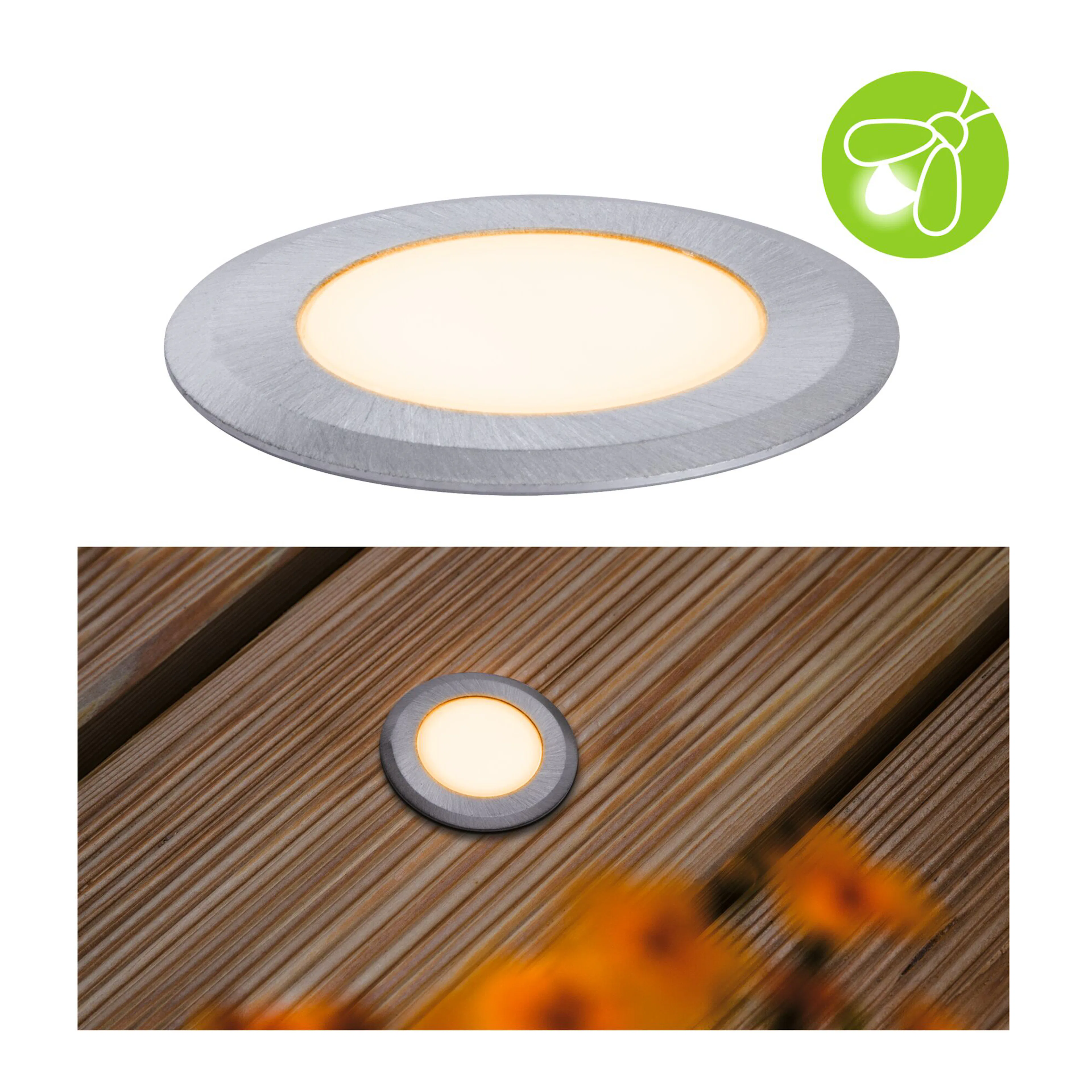 LED Infälld Markbelysning Paulmann House Rund IP67 230V Ljus: Gold Light (insektsvänlig)